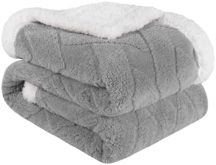 SUPERIOR Fleece Reversible Lattice Blanket, Decorative Blankets for