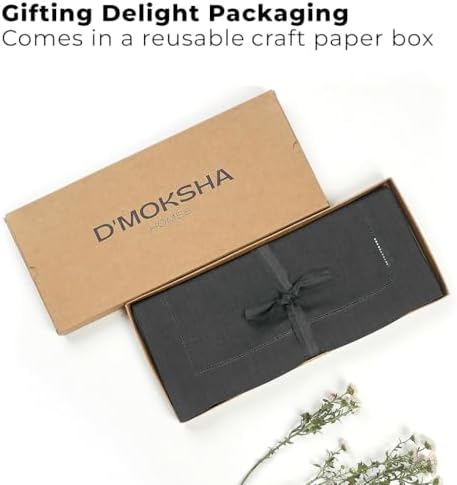 Signature LinenTM by D'Moksha, Linen Charcoal Gray Table Runner 14x72