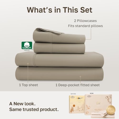 California Design Den Soft 100% Cotton Sateen Full Bed Sheets Set