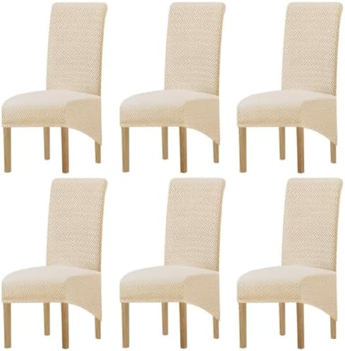 Jacquard Plush XL Dining Chair Covers, Stretch Chaircover,Spandex