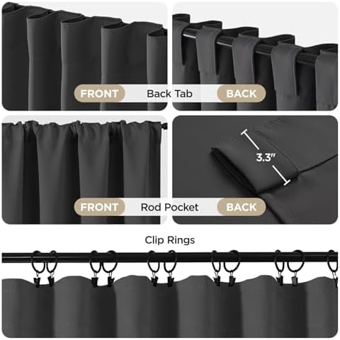 Joydeco Blackout Curtains 84 Inch Length 2 Panels Set, Thermal
