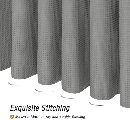 Gibelle Grey Cloth-Textured Shower Curtain, Hotel Style, 72 X 72