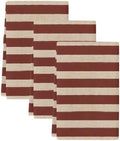 Oatmeal Tan Striped Kitchen Towels Set of 3, Water Absorbent Dish