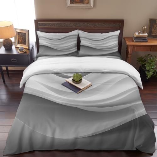 Abstract Queen Duvet Cover Set - 4 Pcs Comforter Cover Bedding Sets