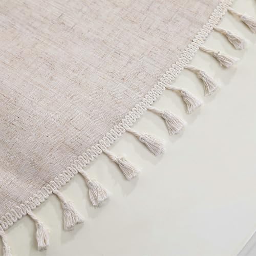 Round Tablecloth Water Resistant Beige Grey Table Cloths 70.8 Inch