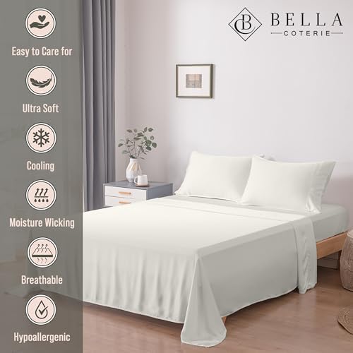 Bella Coterie Luxury Bamboo Viscose Split King Sheet Set, Organically