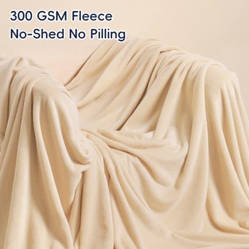 PHF Fleece Blanket King Size 108x90-300GSM Lightweight Airy Warmth