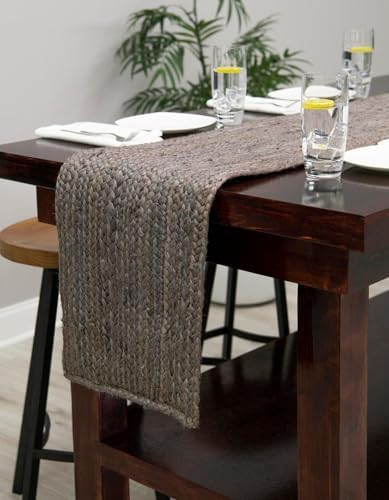 Handwoven Braided Jute Table Runner Reversible,Natural Farmhouse &