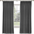 TWOPAGES Liz Linen Pinch Pleat Blackout Curtain 84 Inch Long for