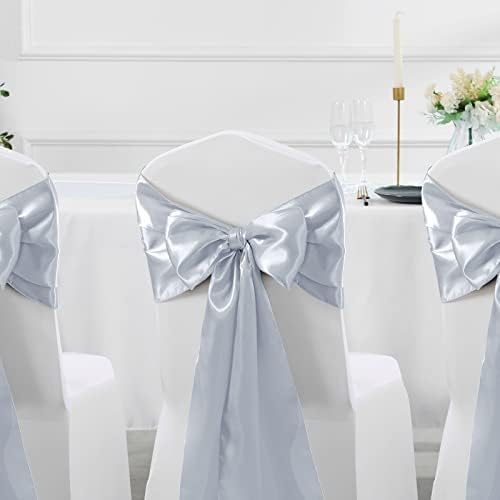 Manyshofu Grey Satin Table Runner 12x72 - 4 Pieces