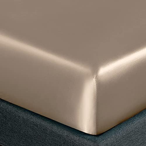 Homiest Queen Taupe Deep Pocket Satin Sheets, 4-Piece