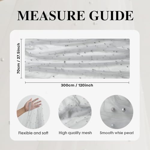 Artoid Mode Pearl Grey Gauze Table Runner 10FT Home Decor