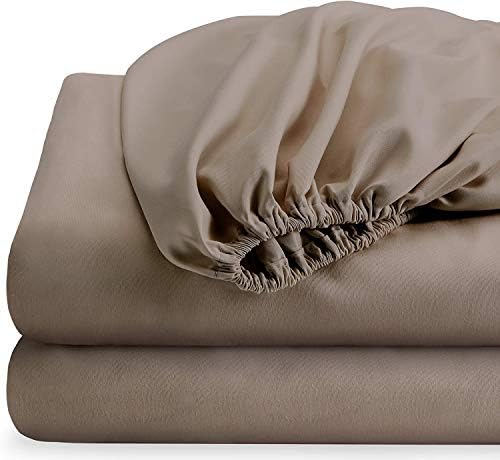 Fitted Sheet Twin Size - Taupe Fitted Bottom Sheet Only - 100%