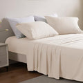 4 Piece Queen Bed Sheet Set, Washed Fitted Sheet, Flat Sheet,2