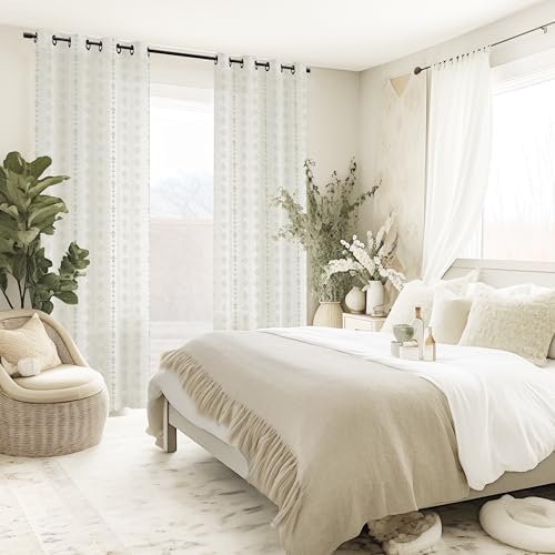 Coastal Striped Curtains for Living Room, Sand Tan Beachy Farmhouse