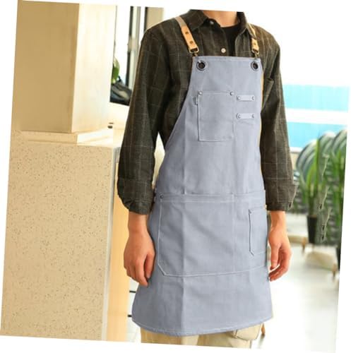 Nordic Industrial Style Canvas Apron with Pockets, Adjustable Fit