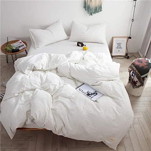 3-piece Bedding Set 100% Natural Washed Cotton Linen Like Textured