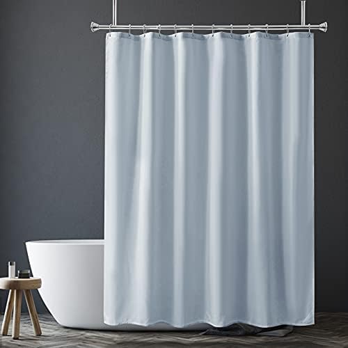 Amazer Light Gray Shower Curtain Liner, Light Gray Fabric Shower