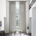 Frelement Linen Textured Curtains Pinch Pleat Curtains for Traverse