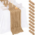 10 Pack Nude Cheesecloth Table Runner 17x108 Inch Boho Semi Sheer