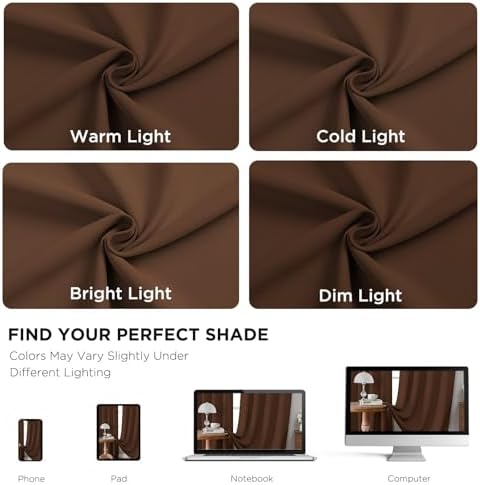 CUCRAF Blackout Curtains 72 Inches Length 2 Panels Set, Rod Pocket and