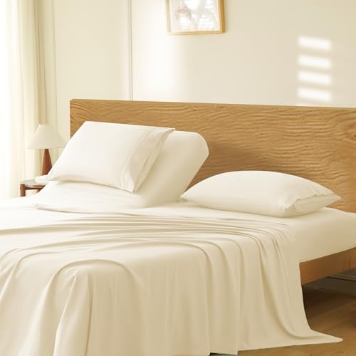 Manyshofu Beige Split Head King Sheet Sets, 4 Piece Adjustable King