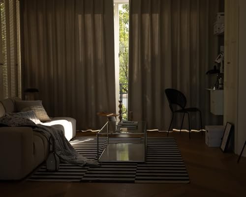Beydodo Curtains 84 inches Long 2 Panels Set Blackout, Farmhouse