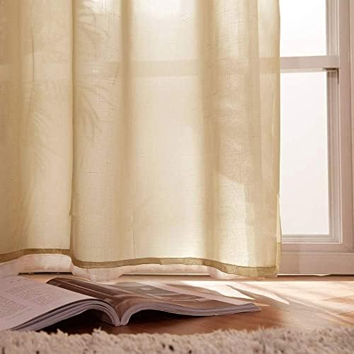 MIULEE 2 Panels Solid Color Taupe Brown Sheer Curtains Elegant Grommet