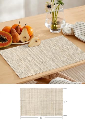 Linen Texture Table Runner and Placemats Set of 6 Begin Solid Linen