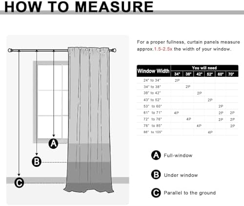 JIUZHEN Blackout Curtains for Bedroom Living Room 42 x 63 Inches Long