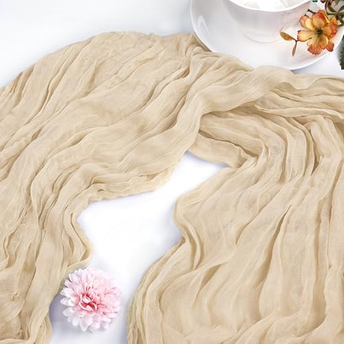 10 Pack Beige Table Runner 10Ft 23 x 120 Inch Cheesecloth