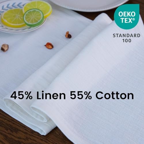 Simple&Opulence Linen Cotton Table Runner, Farmhouse Table Runner with