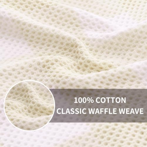 Homaxy 100% Cotton Kitchen Towels and Dishcloths Set of 8, White &