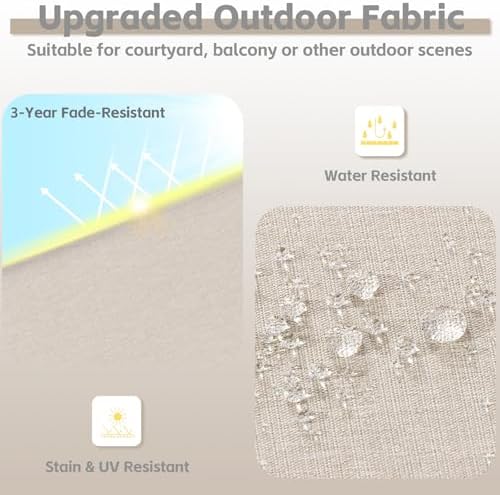 COZYVIDA Outdoor Chair Cushions Pad 20"x20"x3.1" Set of 4,Putty