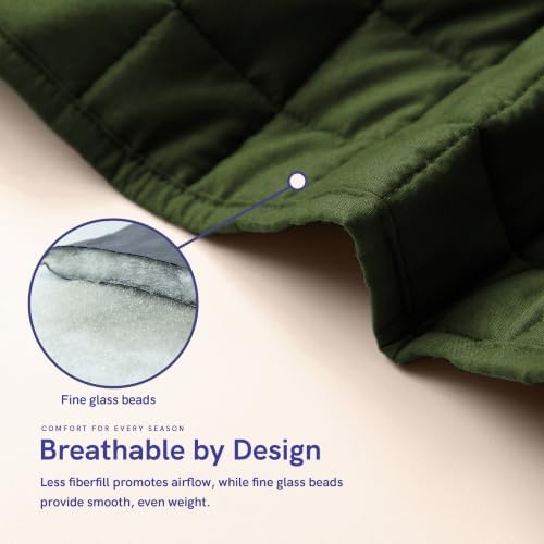 YnM 25lbs Weighted Blanket for Adults, Cotton Heavy Bed Throw Blanket