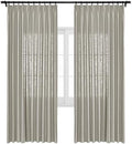 cololeaf Pinch Pleated Linen Curtain 52" W x 108" L Extra Long Curtain