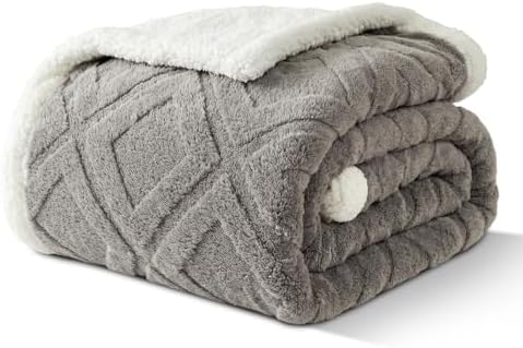 Sherpa Throw Blanket for Couch, and Bed, Twin 60"x80", Dark Gray