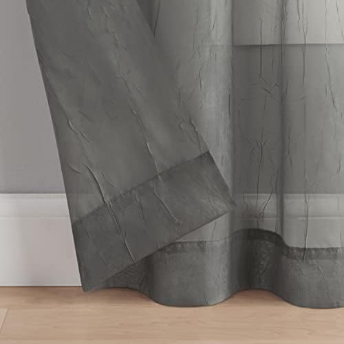 Eclipse Emina Crushed Sheer Voile Window Curtain Panel, Grommet Window