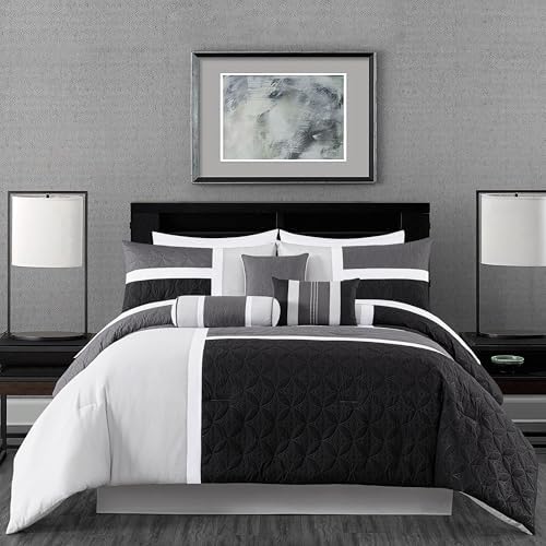 Chezmoi Collection Upland 7-Piece Quilted Patchwork Comforter Set