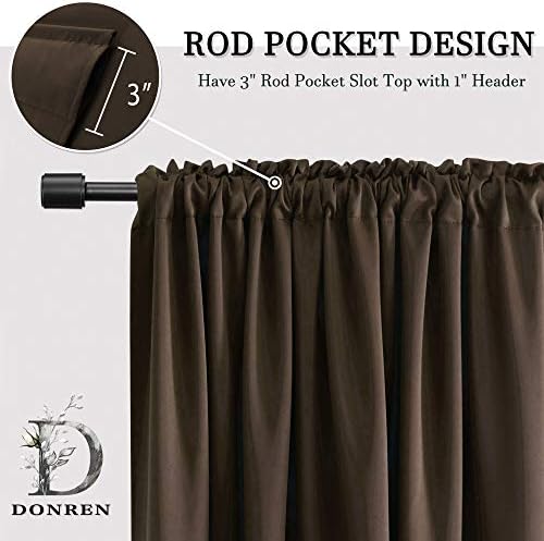 DONREN Blackout Rod Pocket Curtain Panels - Thermal Insulated Curtains