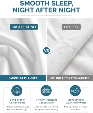 Casa Platino Twin Sheets Set –100% Cotton Twin Sheets with 2