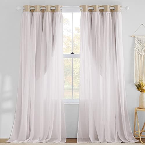 NICETOWN Curtains 84 inches Long - Farmhouse Curtains for Bedroom