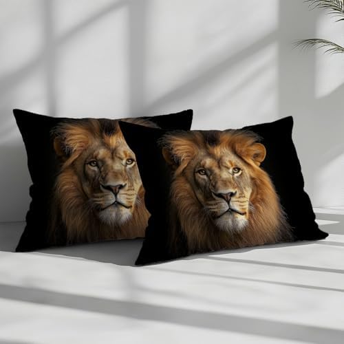 King Duvet Cover Set Photography Animal Lion Bedding with Reversible