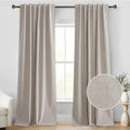 StangH Beige Full Blackout Linen Curtains 108 Inch for Bedroom 2