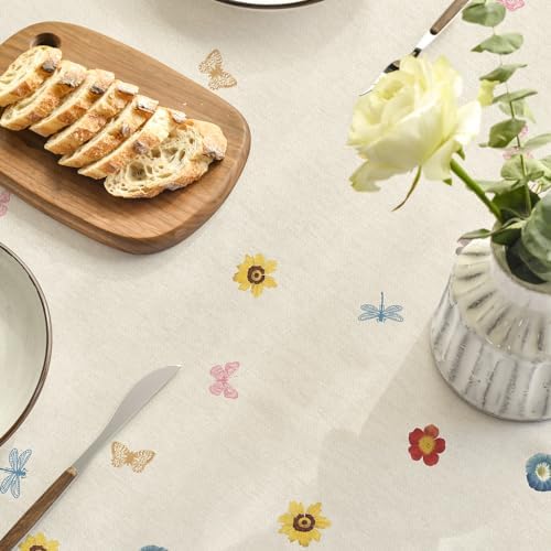 Horaldaily Spring Tablecloth 60 x 60 Inch Square Floral Flowers