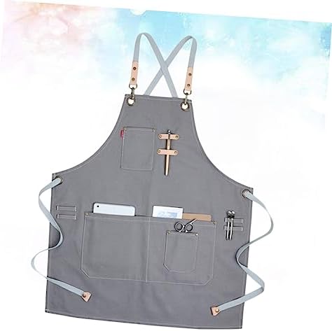 Nordic Industrial Style Canvas Apron with Pockets, Adjustable Fit
