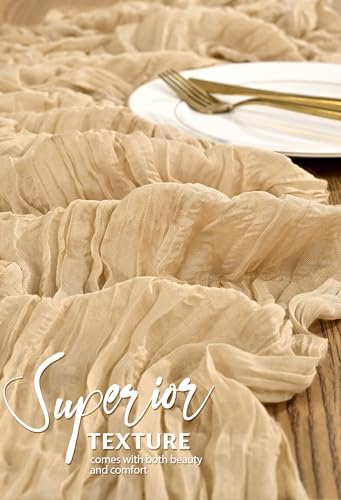 10 Pack Beige Cheesecloth Table Runner Wedding Birthday Table Decor