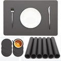 Placemats Set of 6, Faux Leather Place Mats with Coasters, Waterproof