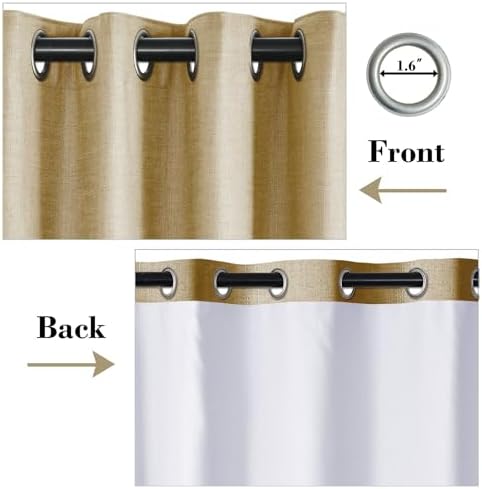 coloeaf Blackout Curtains 108 Inches Long 9ft Linen Textured Grommet