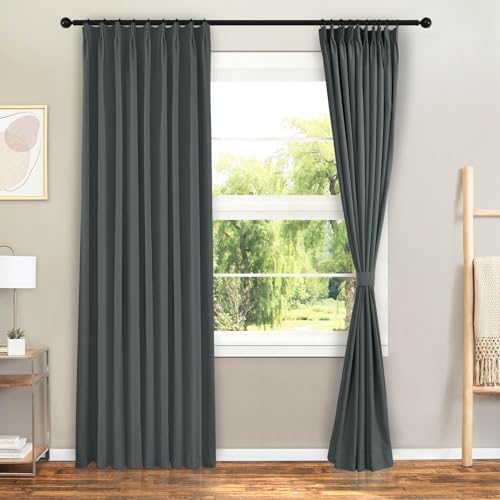 Frelement Full Blackout Velvet Curtains 84 inch Long Luxury Velvet
